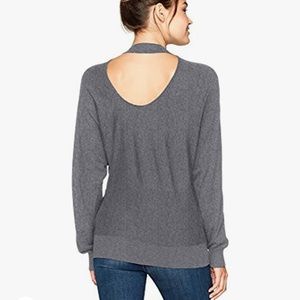 Splendid Kenton Reversible Sweater Grey Choker Cutout Cashmere Blend Size Medium